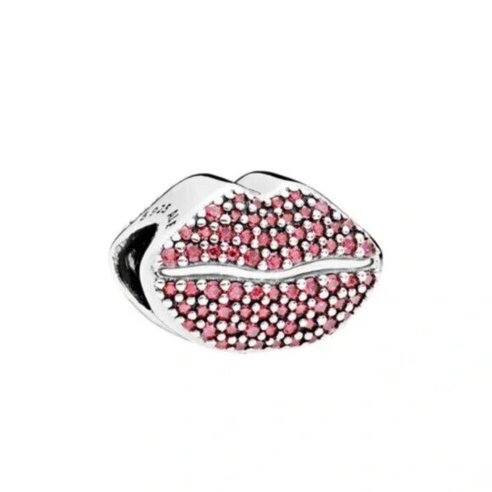 Pandora Kiss More Red Cubic Zirconia Lip Charm